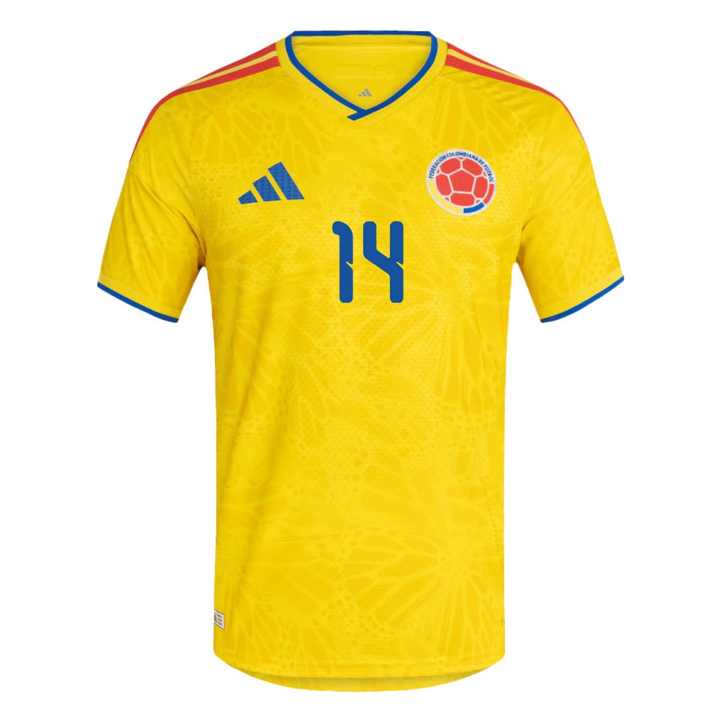 Andres Gomez 14 Colombia National Team 2026 Home Jersey - Yellow, Men