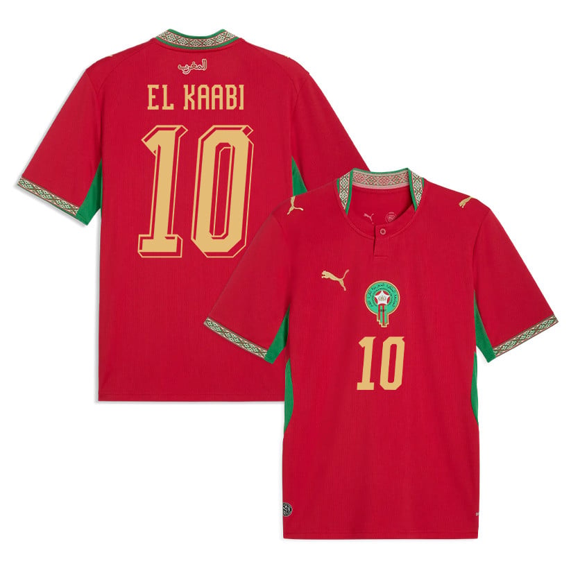 Ayoub El Kaabi 10 Morocco National Team 2026 Home Jersey - Red, Men