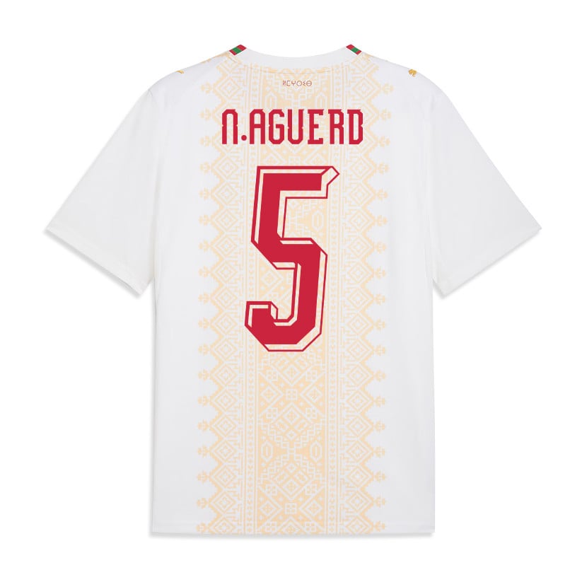 Nayef Aguerd 5 Morocco National Team 2026 Away Jersey - White, Men