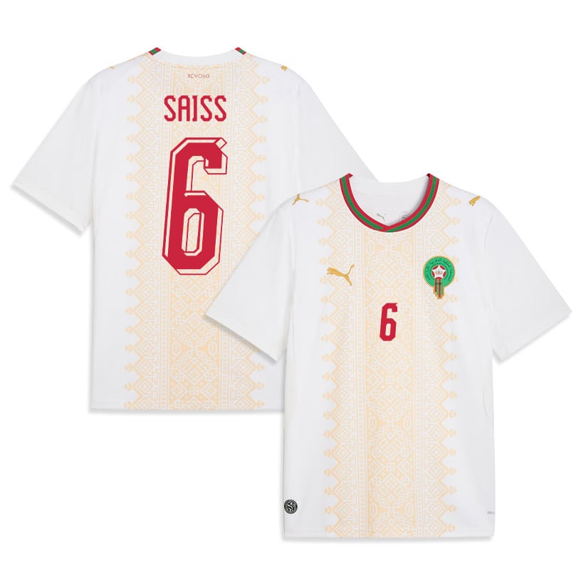Romain Saïss 6 Morocco National Team 2026 Away Jersey - White, Men