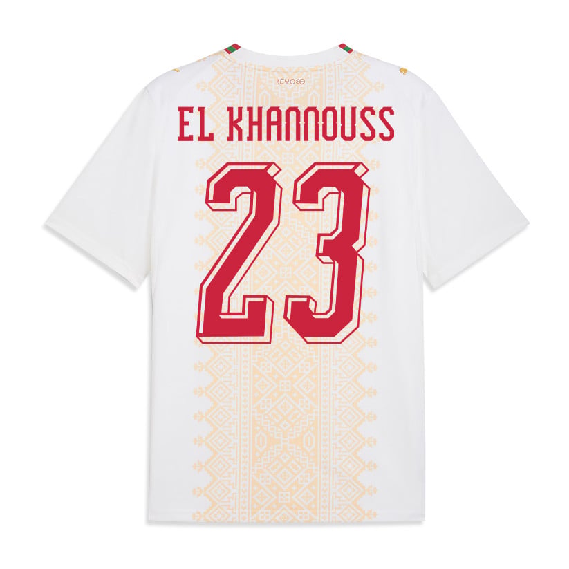Bilal El Khannouss 23 Morocco National Team 2026 Away Jersey - White, Men