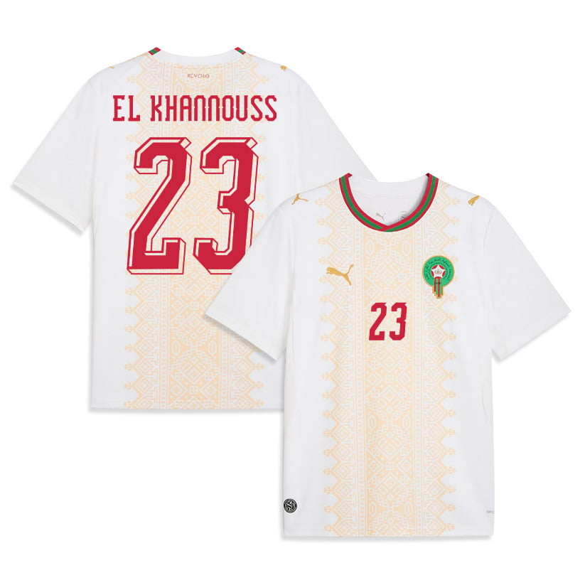 Bilal El Khannouss 23 Morocco National Team 2026 Away Jersey - White, Men
