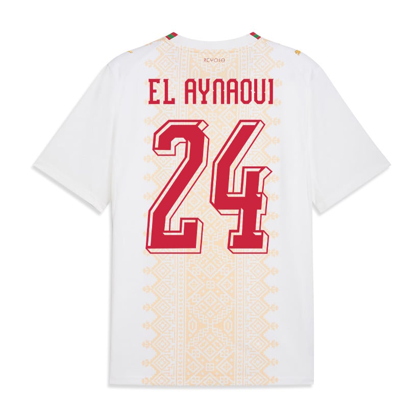 Neil El Aynaoui 24 Morocco National Team 2026 Away Jersey - White, Men
