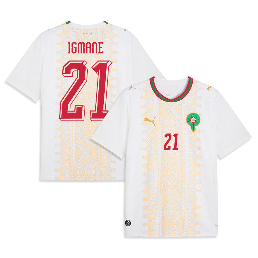 Hamza Igmane 21 Morocco National Team 2026 Away Jersey - White, Men