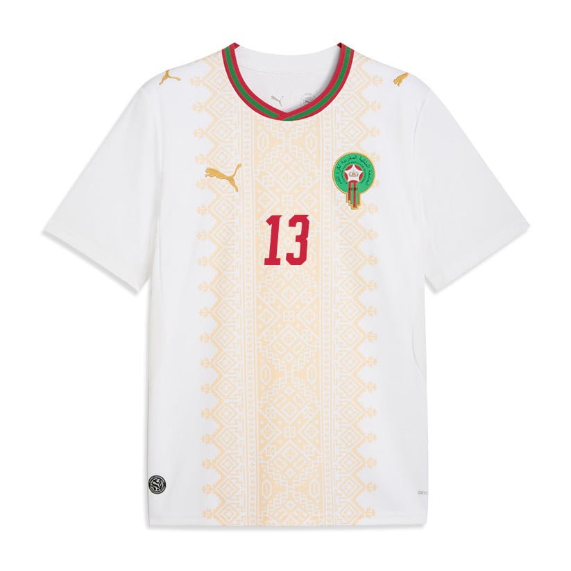 Eliesse Ben Seghir 13 Morocco National Team 2026 Away Jersey - White, Men