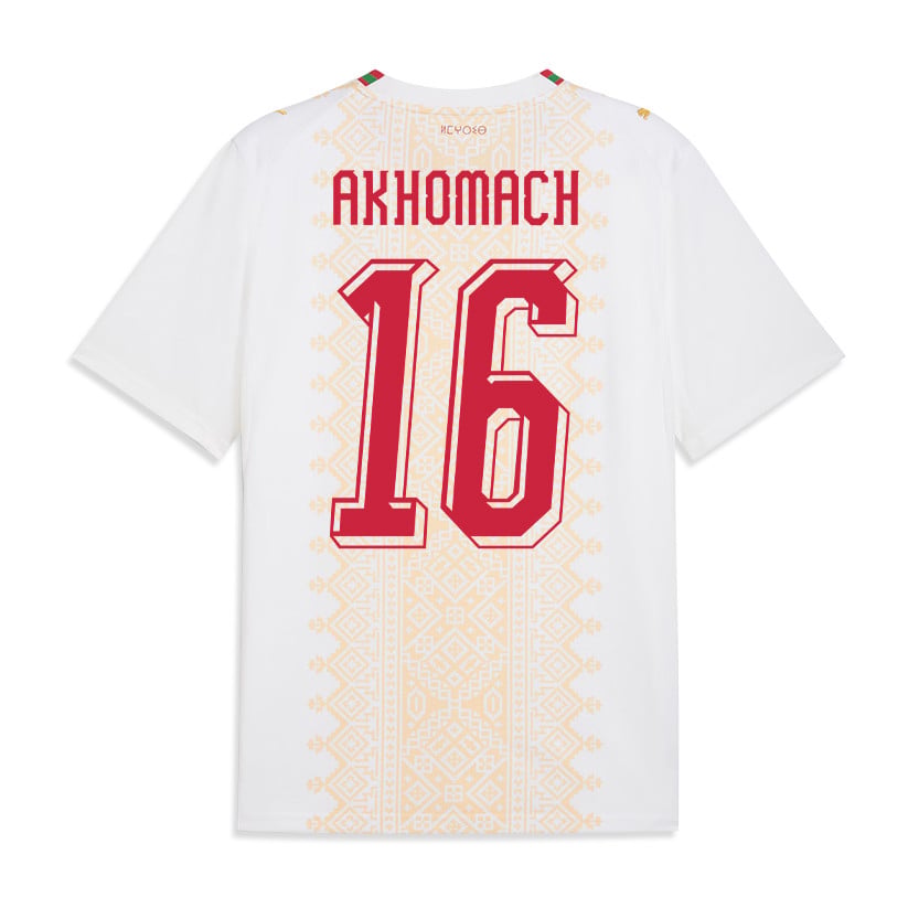 Ilias Akhomach 16 Morocco National Team 2026 Away Jersey - White, Men