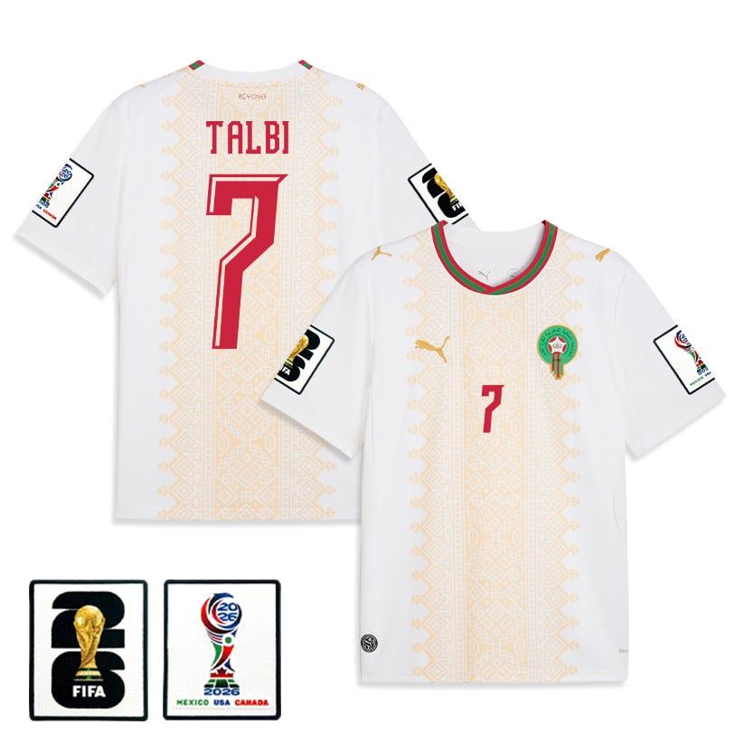 Chemsdine Talbi 7 Morocco National Team 2026 Away Jersey - White, Men