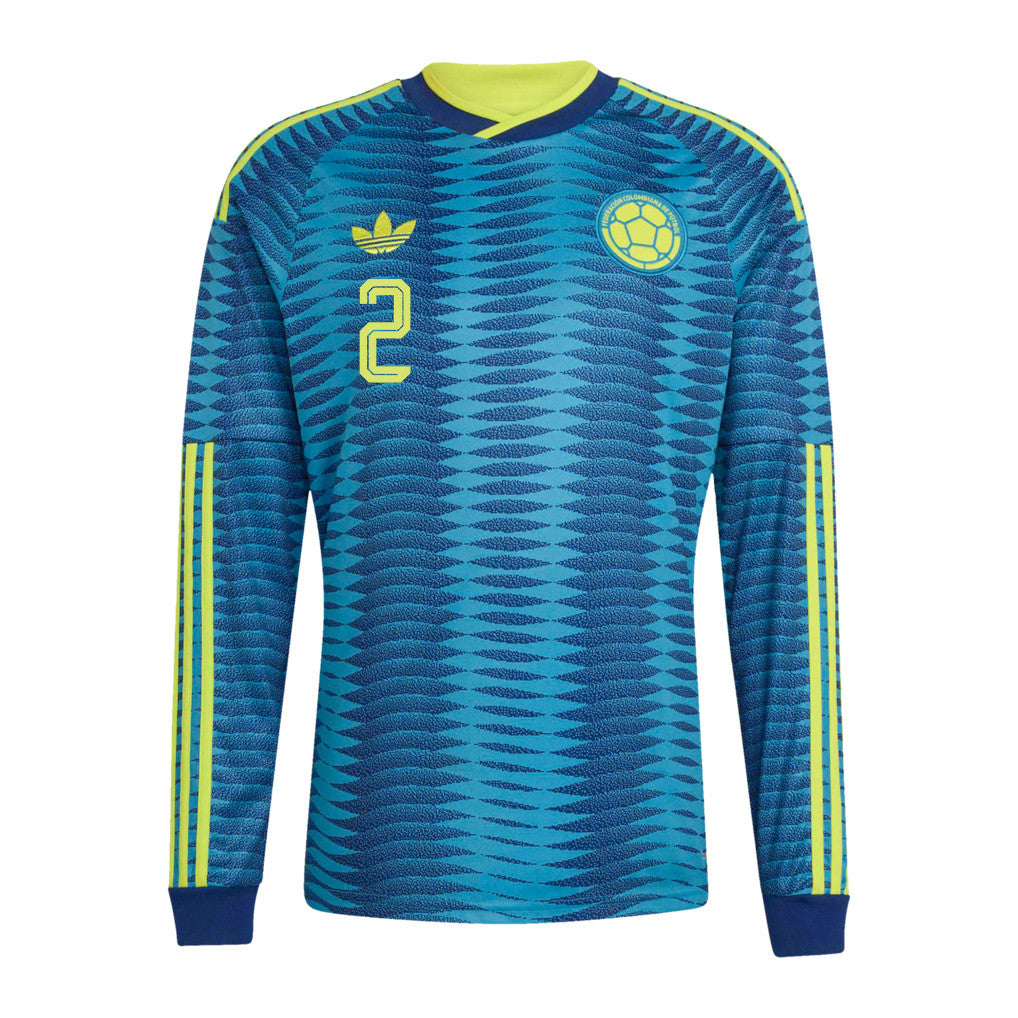 Daniel Muñoz 2 Colombia National Team 2026 Away Long Sleeve Jersey - Turquoise
