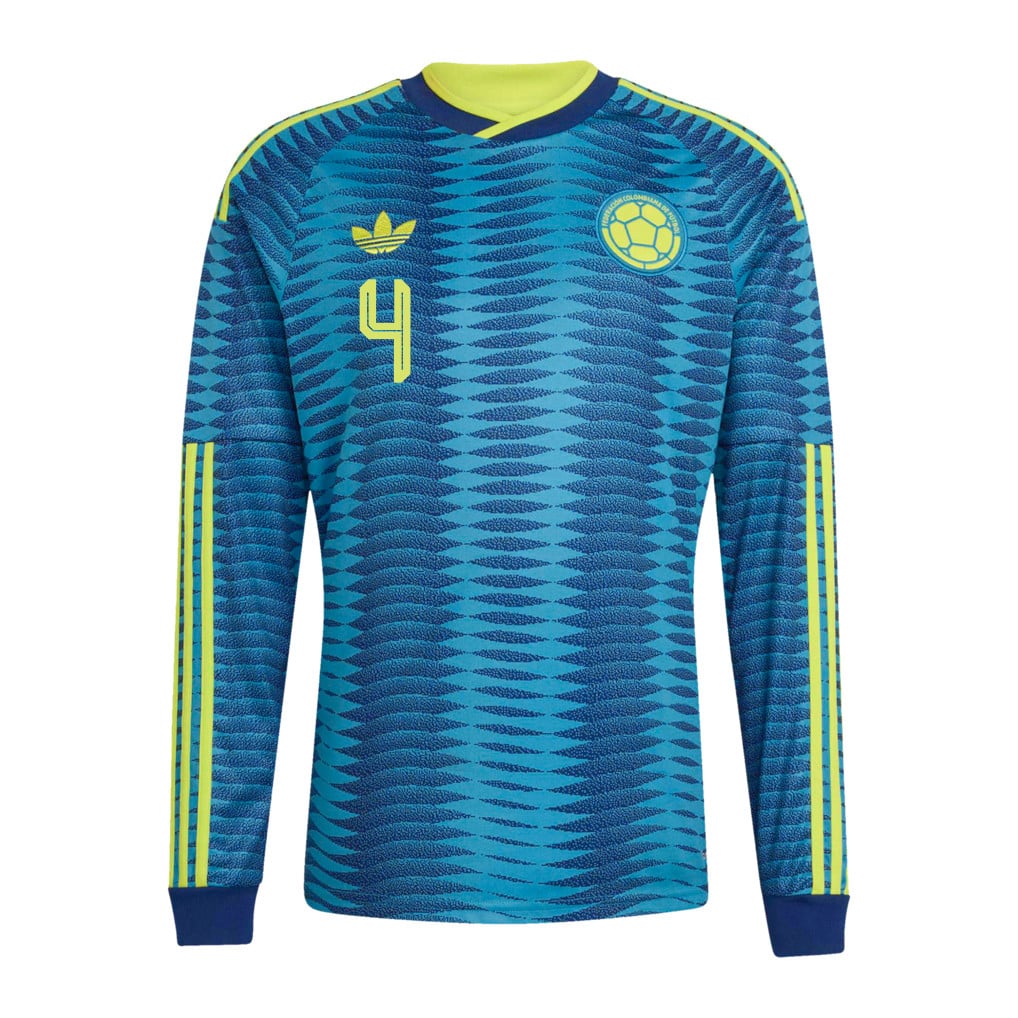 Davinson Sánchez 4 Colombia National Team 2026 Away Long Sleeve Jersey - Turquoise