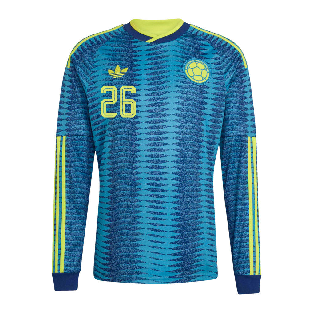 Gustavo Puerta 26 Colombia National Team 2026 Away Long Sleeve Jersey - Turquoise
