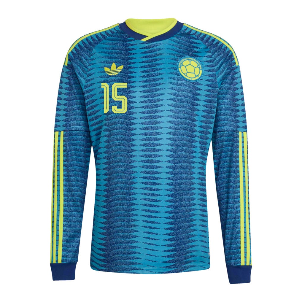 Mateus Uribe 15 Colombia National Team 2026 Away Long Sleeve Jersey - Turquoise