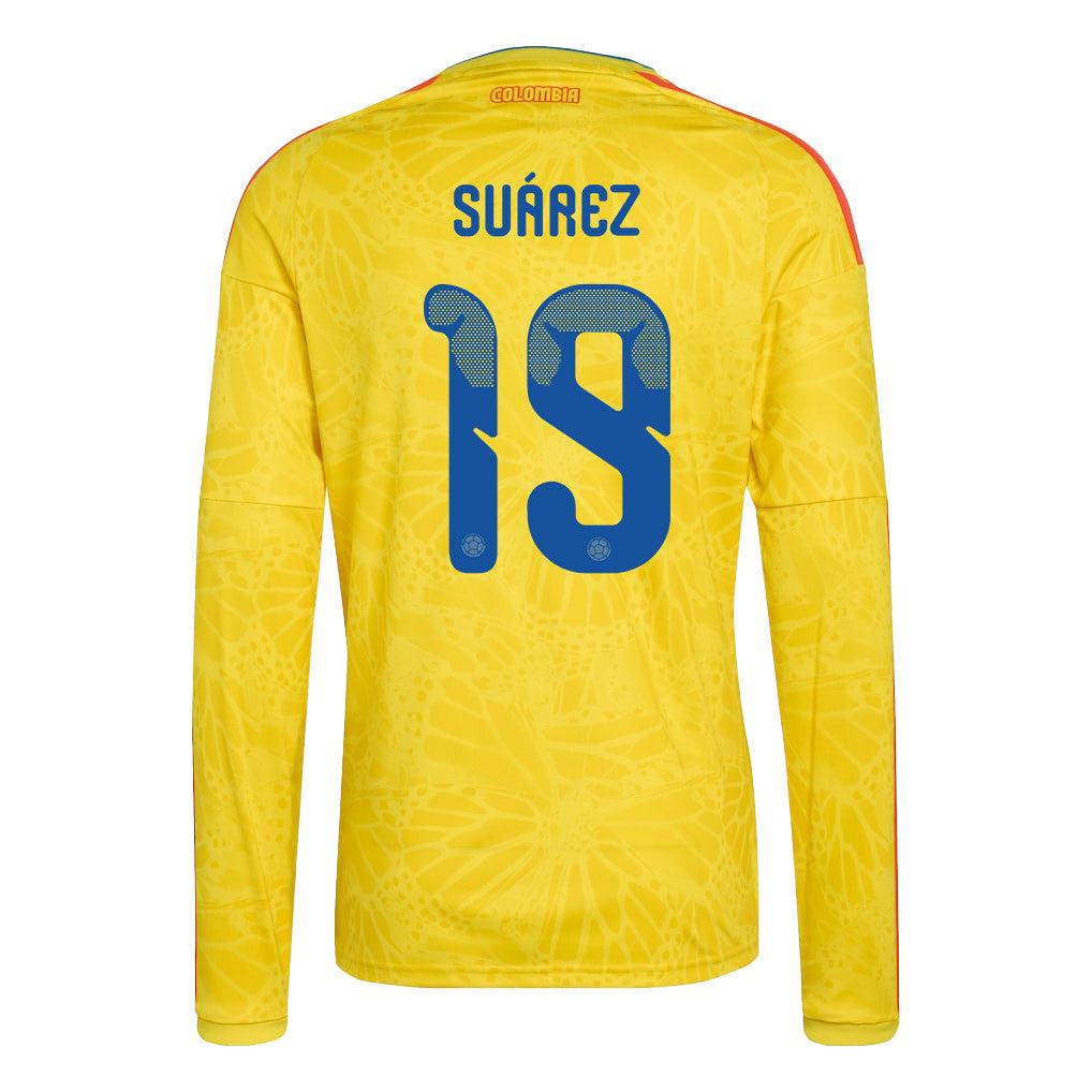 Luis Suárez 19 Colombia National Team 2026 Home Long Sleeve Jersey - Yellow
