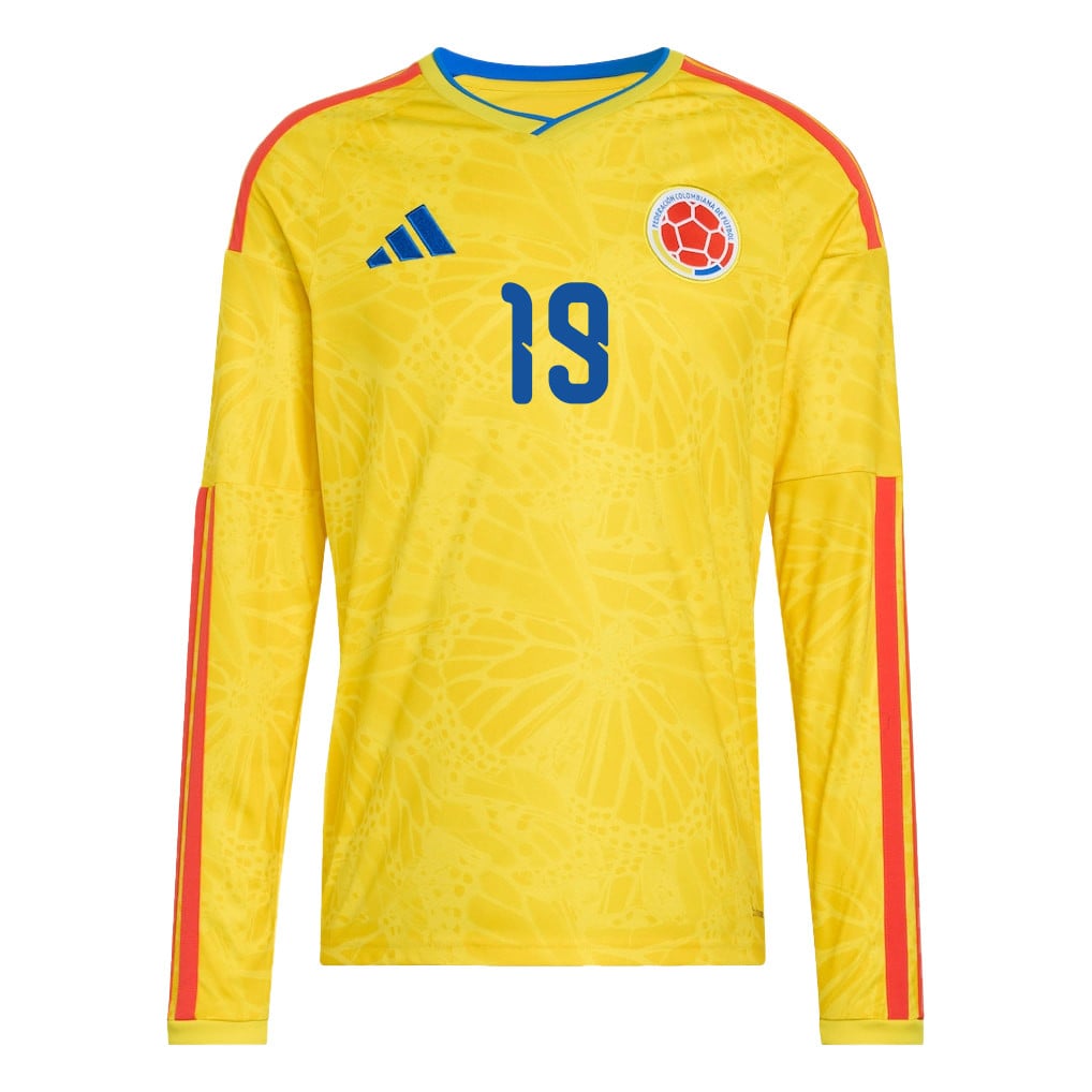 Luis Suárez 19 Colombia National Team 2026 Home Long Sleeve Jersey - Yellow