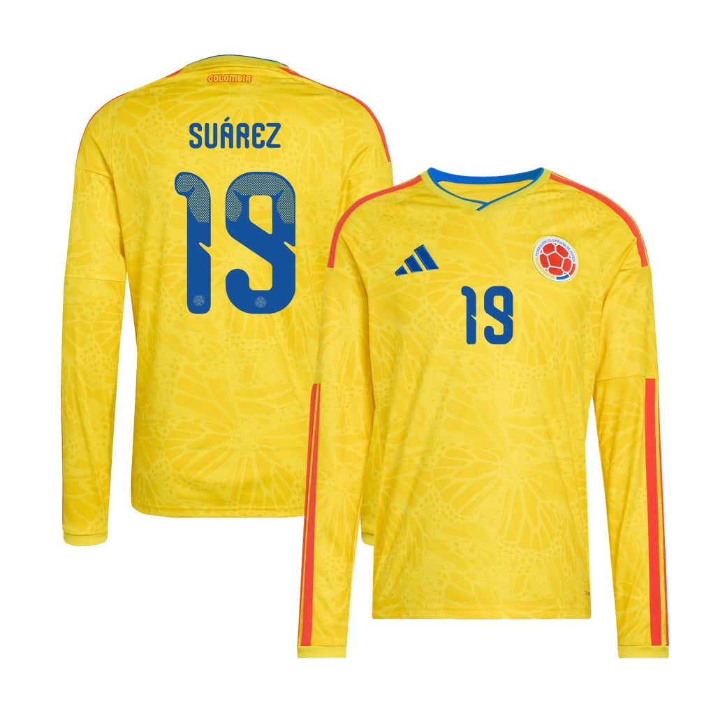 Luis Suárez 19 Colombia National Team 2026 Home Long Sleeve Jersey - Yellow