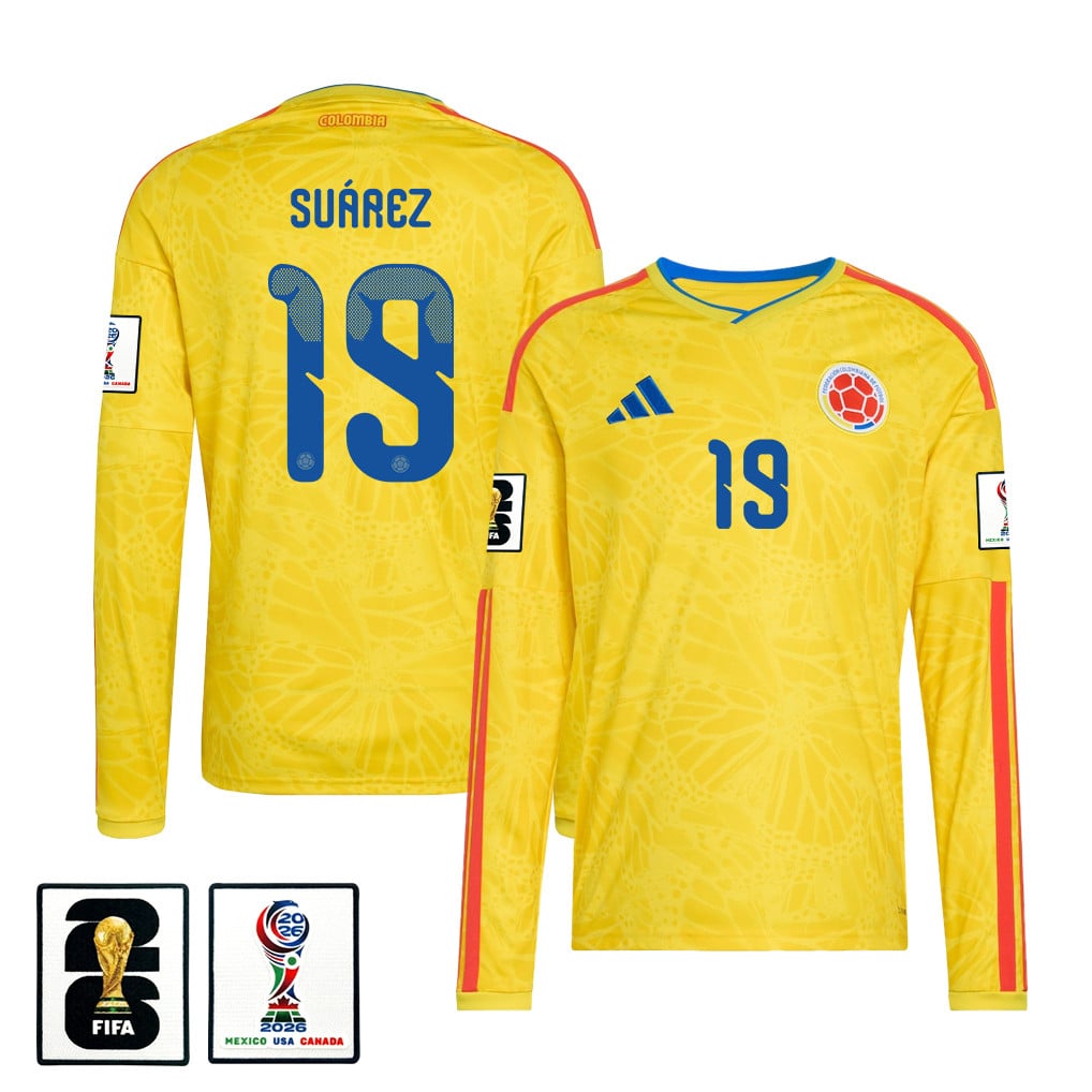 Luis Suárez 19 Colombia National Team 2026 Home Long Sleeve Jersey - Yellow