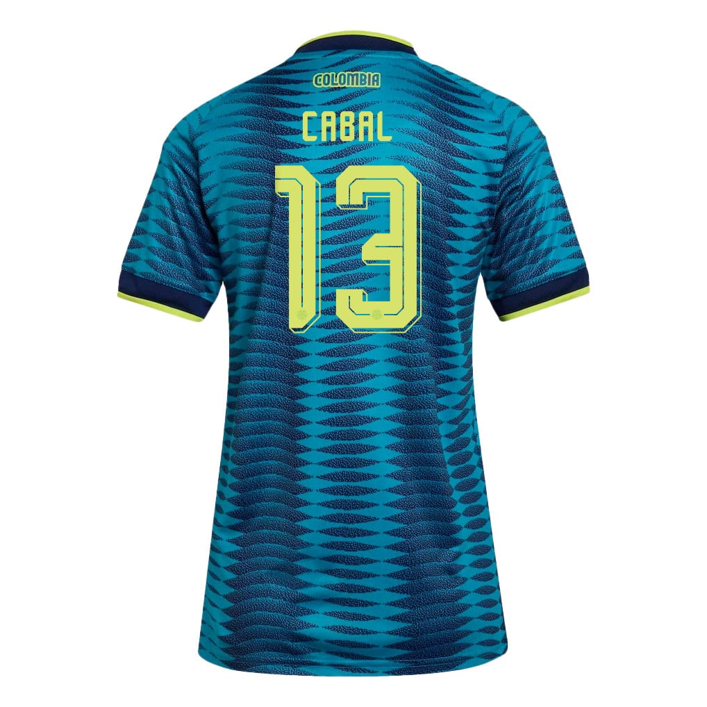 Juan Cabal 13 Women's Colombia National Team 2026 Away Jersey - Turquoise
