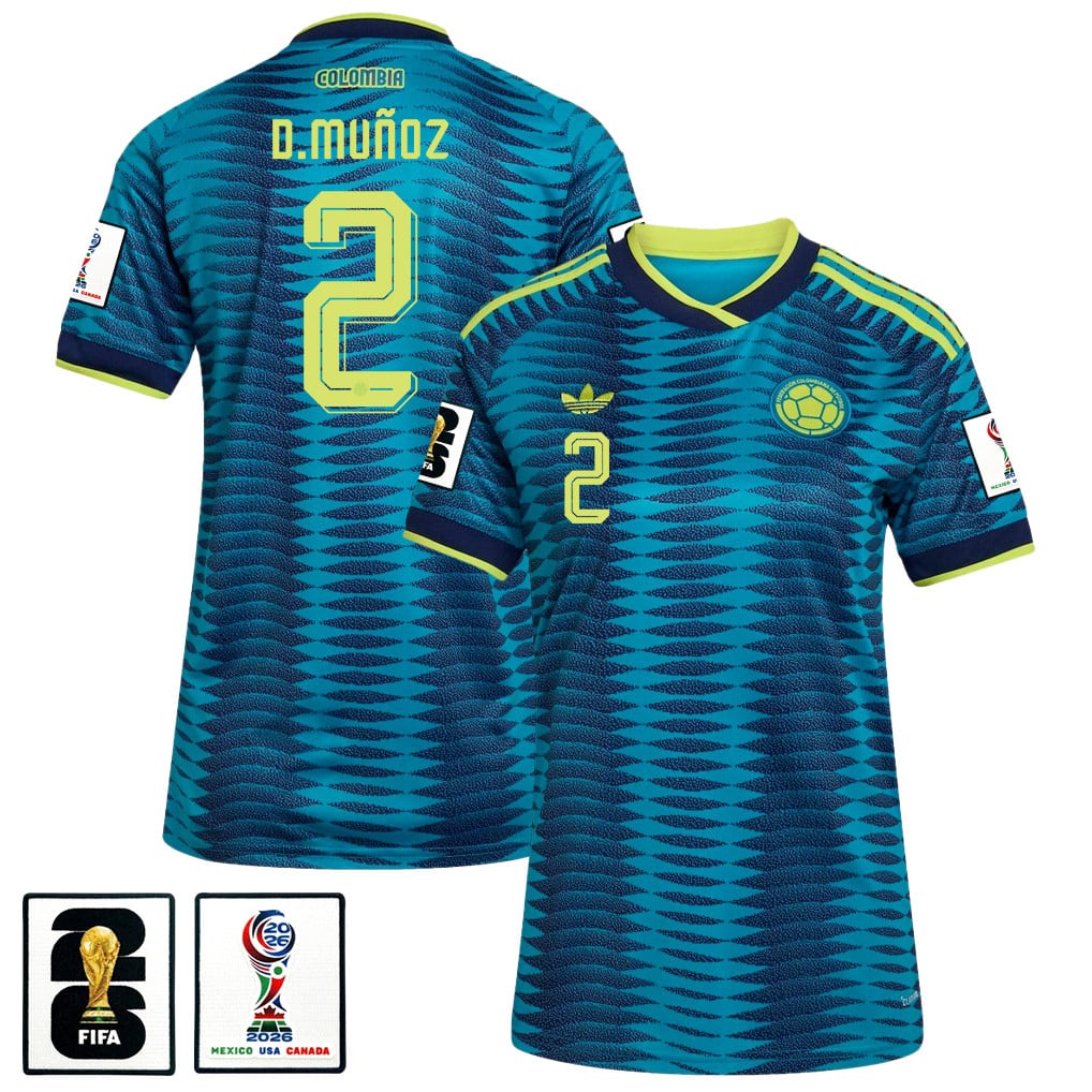 Daniel Muñoz 2 Women's Colombia National Team 2026 Away Jersey - Turquoise