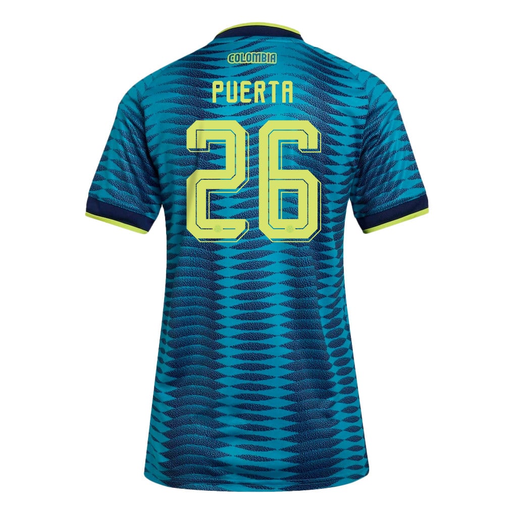 Gustavo Puerta 26 Women's Colombia National Team 2026 Away Jersey - Turquoise