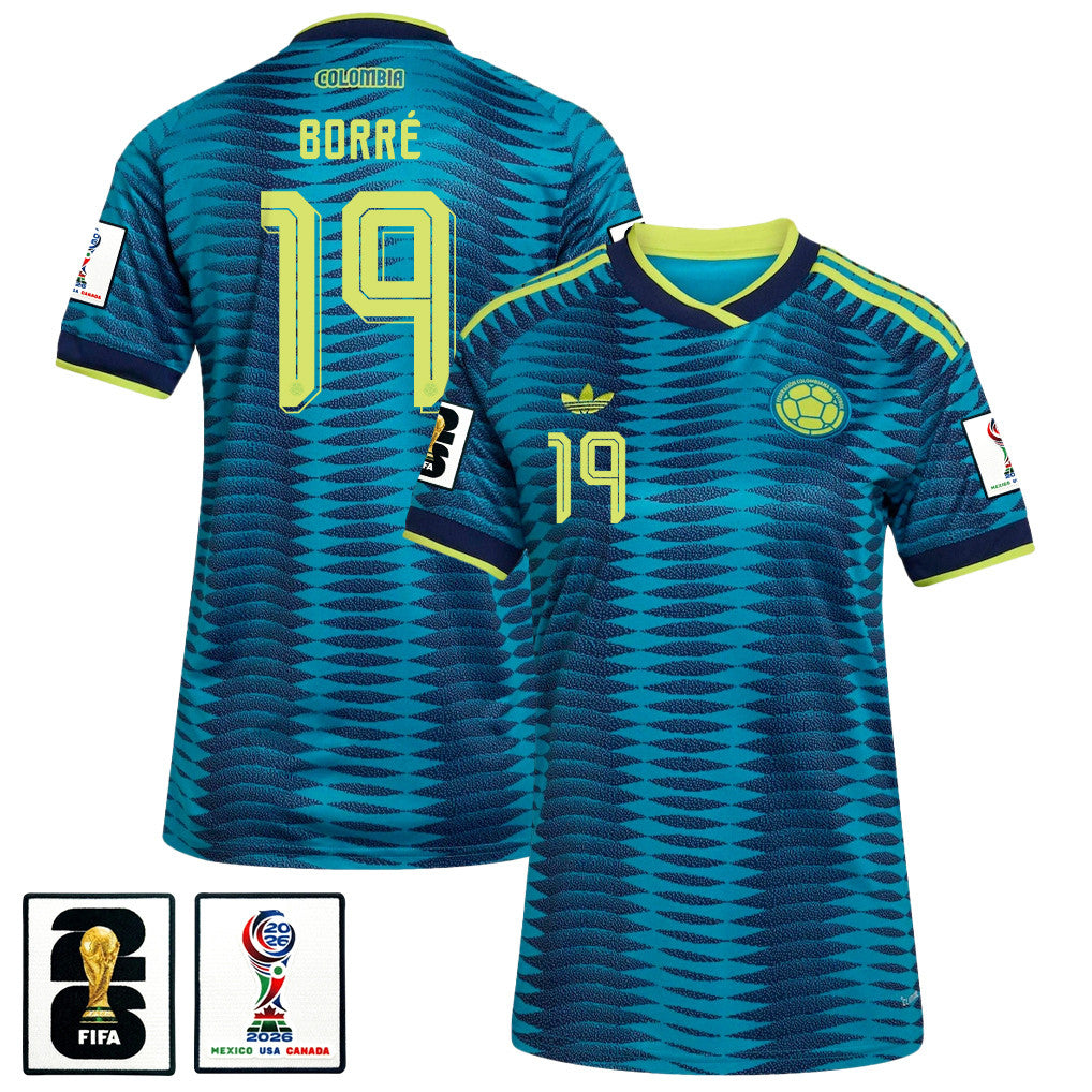 Rafael Borré 19 Women's Colombia National Team 2026 Away Jersey - Turquoise