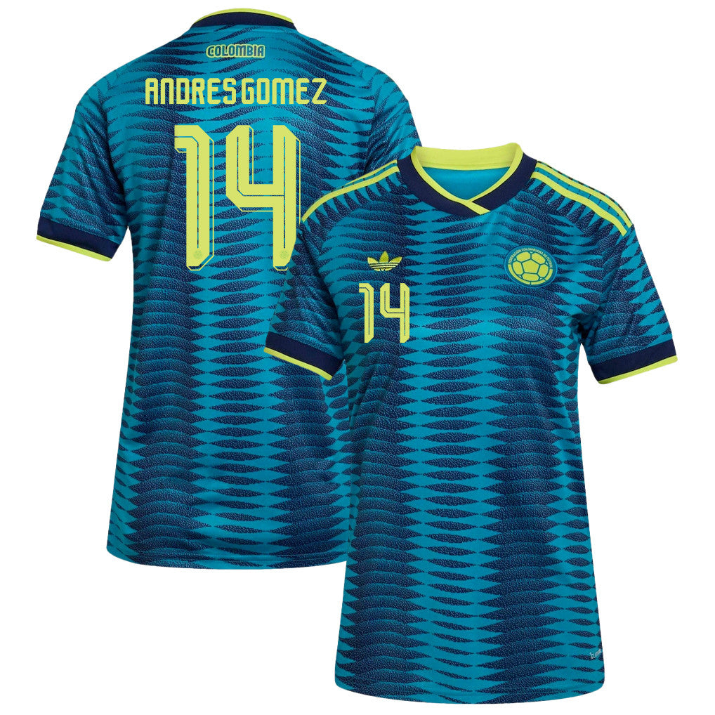 Andres Gomez 14 Women's Colombia National Team 2026 Away Jersey - Turquoise