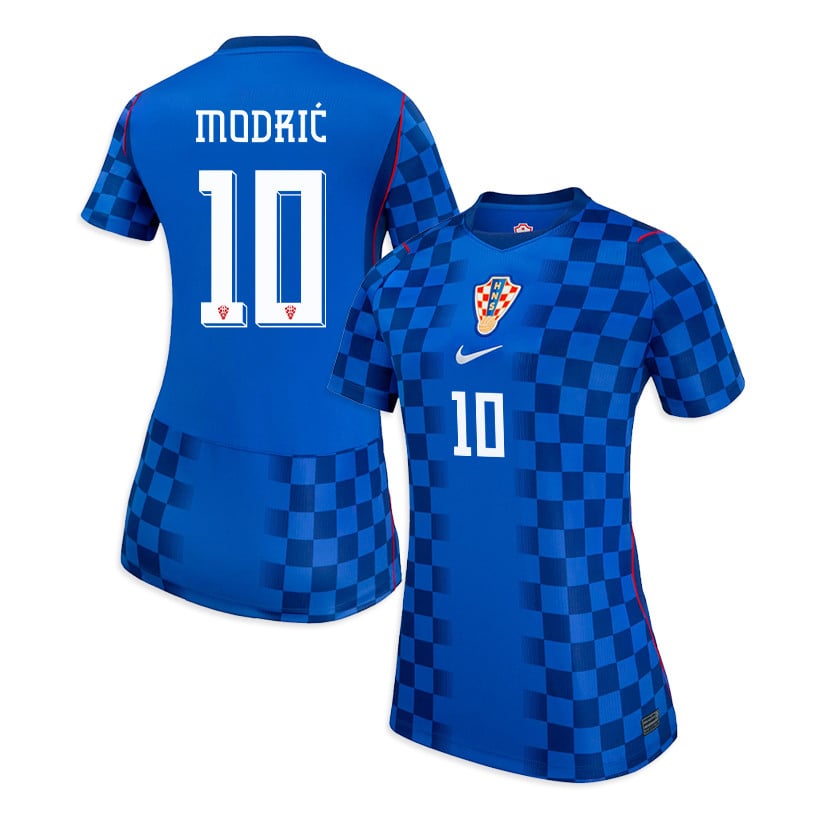 Luka Modrić 10 Women's Croatia National Team 2026 Away Jersey - Blue