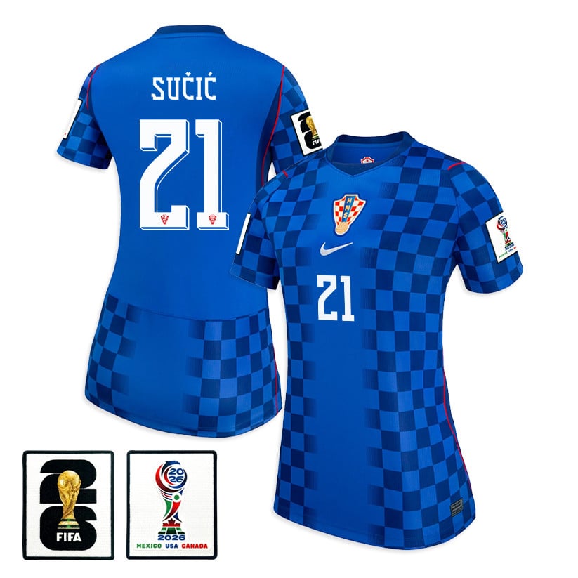 Luka Sučić 21 Women's Croatia National Team 2026 Away Jersey - Blue