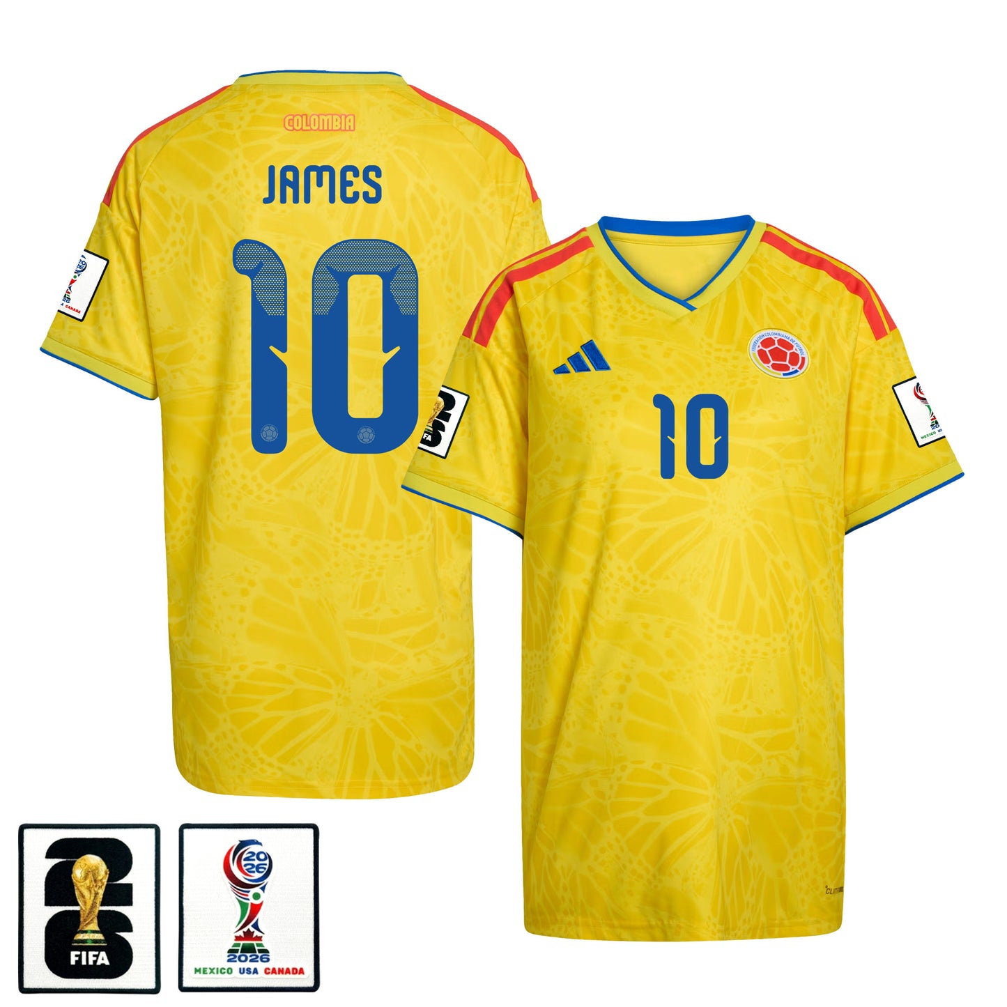 James Rodriguez 10 Women's Colombia National Team 2026 Home Jersey - Yellow