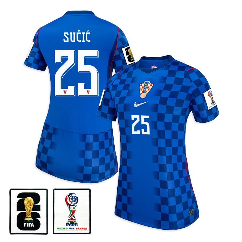 Luka Sučić 25 Women's Croatia National Team 2026 Away Jersey - Blue
