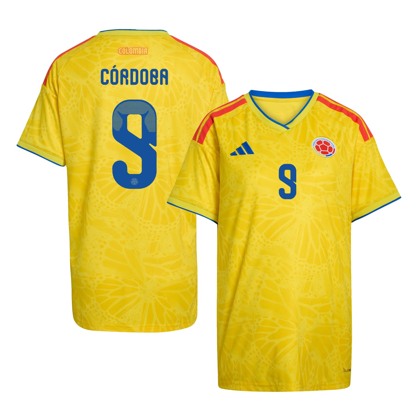 Jhon Córdoba 9 Women's Colombia National Team 2026 Home Jersey - Yellow