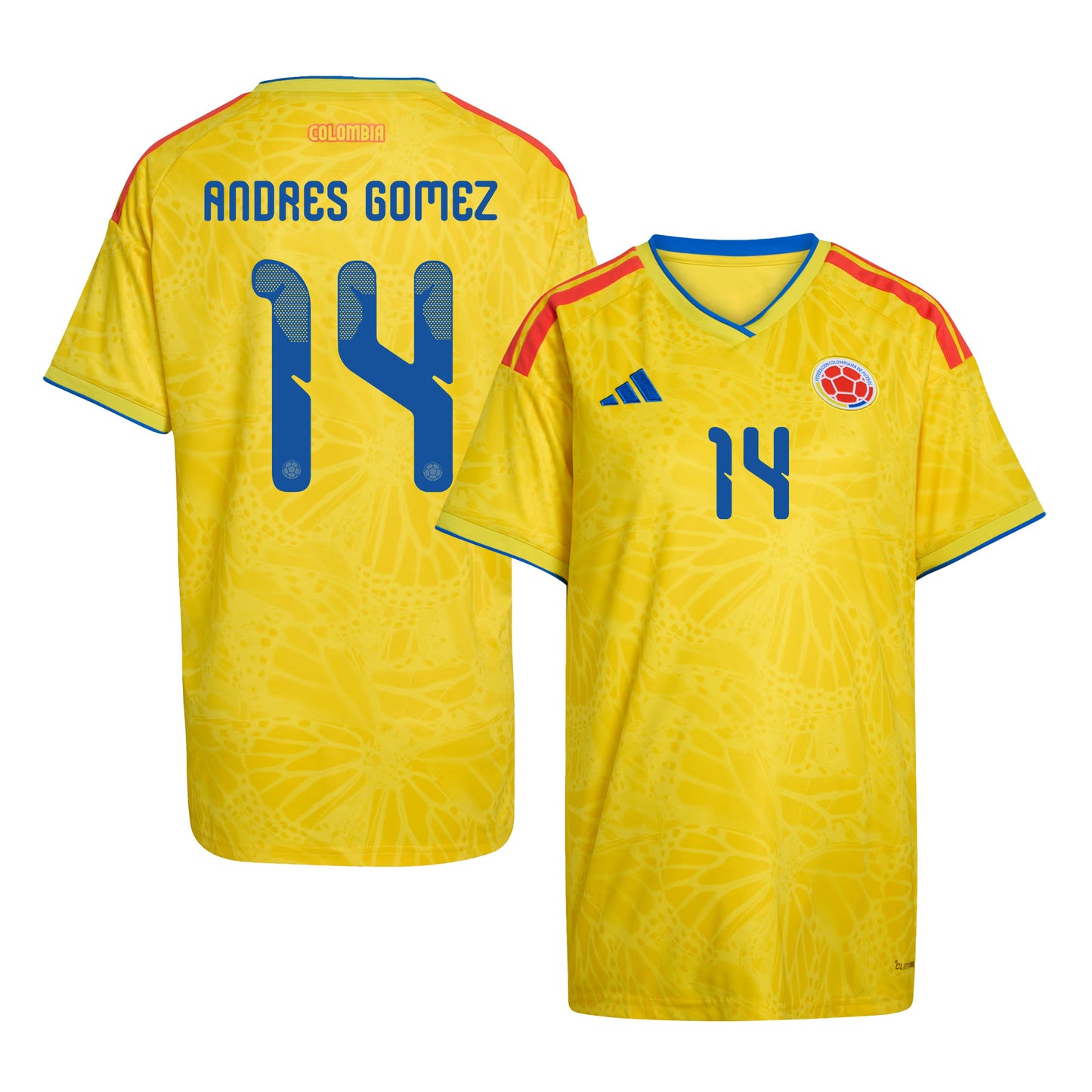 Andres Gomez 14 Women's Colombia National Team 2026 Home Jersey - Yellow