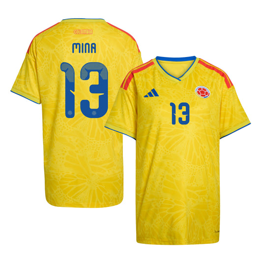 Yerry Mina 13 Women's Colombia National Team 2026 Home Jersey - Yellow