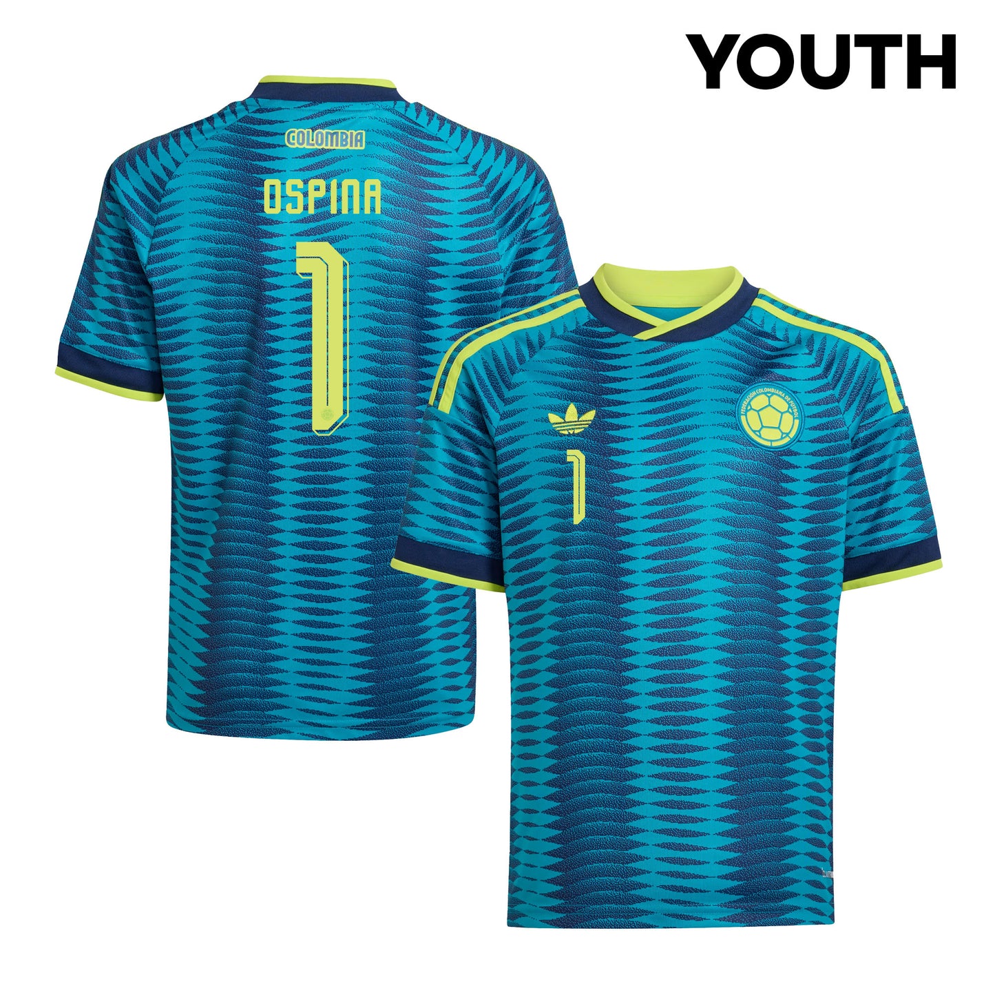 David Ospina 1 Youth Colombia National Team 2026 Away Jersey - Turquoise