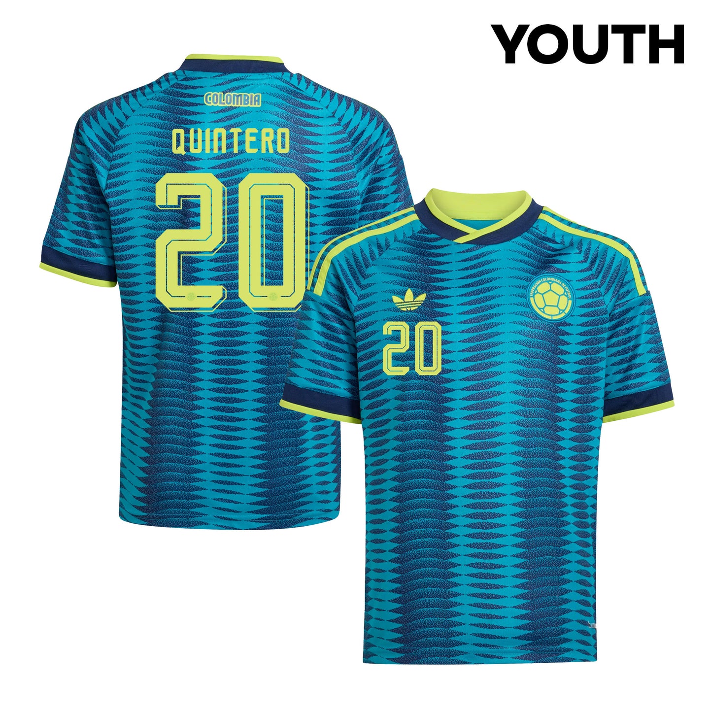 Juan Fernando Quintero 20 Youth Colombia National Team 2026 Away Jersey - Turquoise