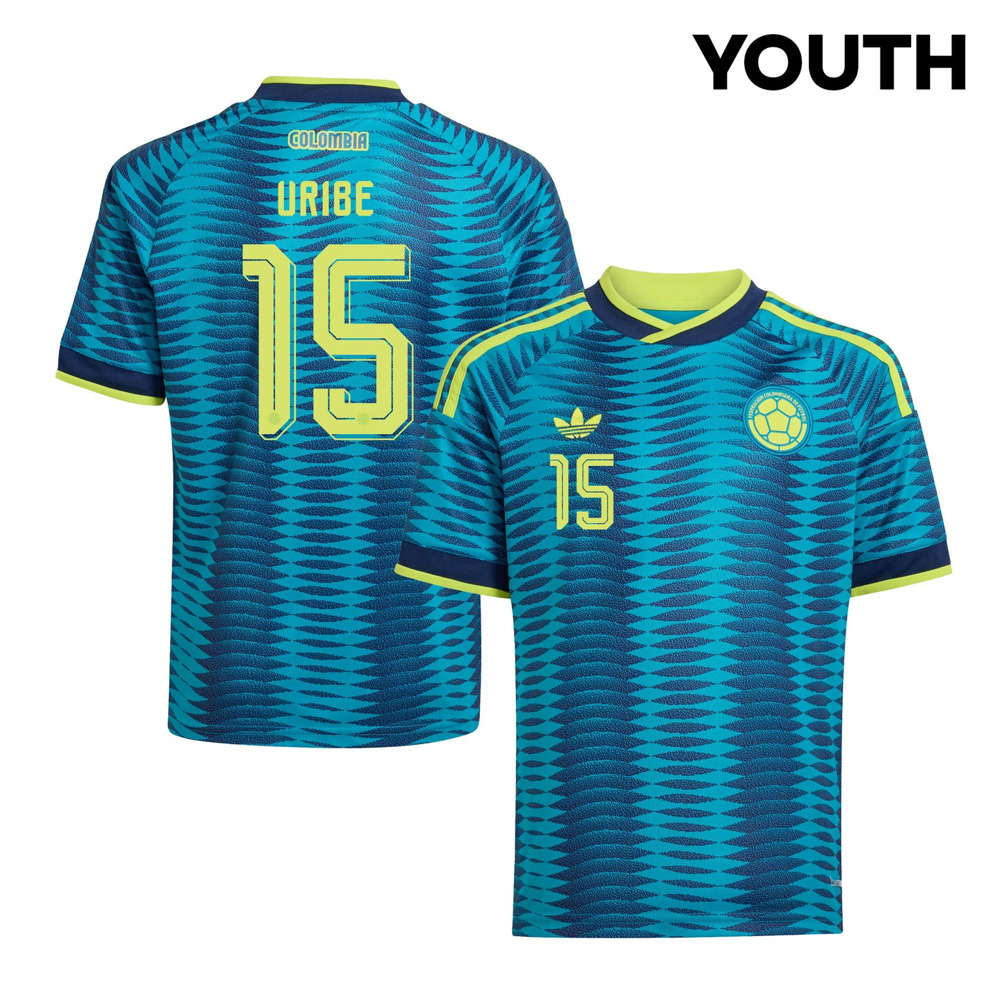 Mateus Uribe 15 Youth Colombia National Team 2026 Away Jersey - Turquoise