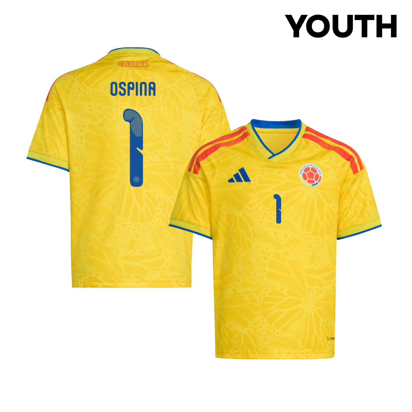 David Ospina 1 Youth Colombia National Team 2026 Home Jersey - Yellow