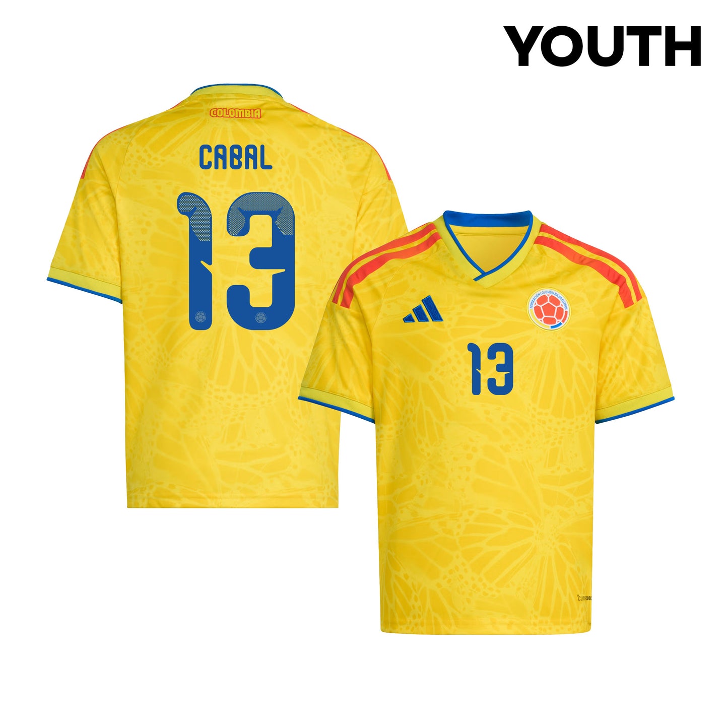 Juan Cabal 13 Youth Colombia National Team 2026 Home Jersey - Yellow