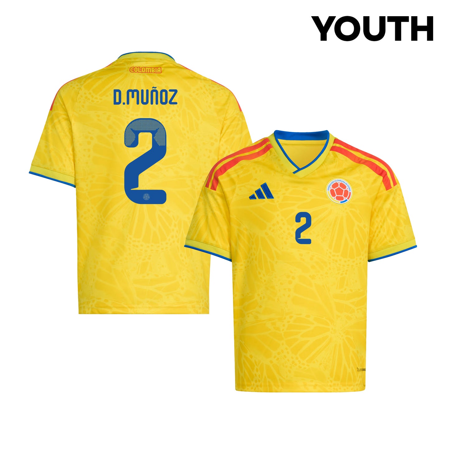 Daniel Muñoz 2 Youth Colombia National Team 2026 Home Jersey - Yellow