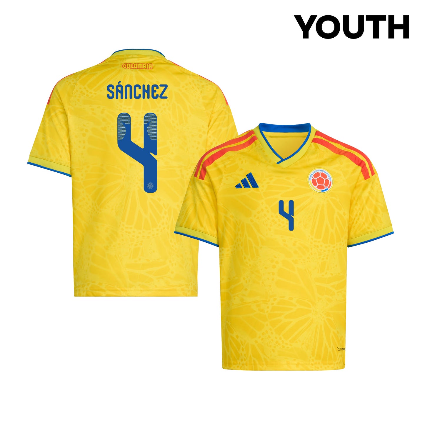 Davinson Sánchez 4 Youth Colombia National Team 2026 Home Jersey - Yellow