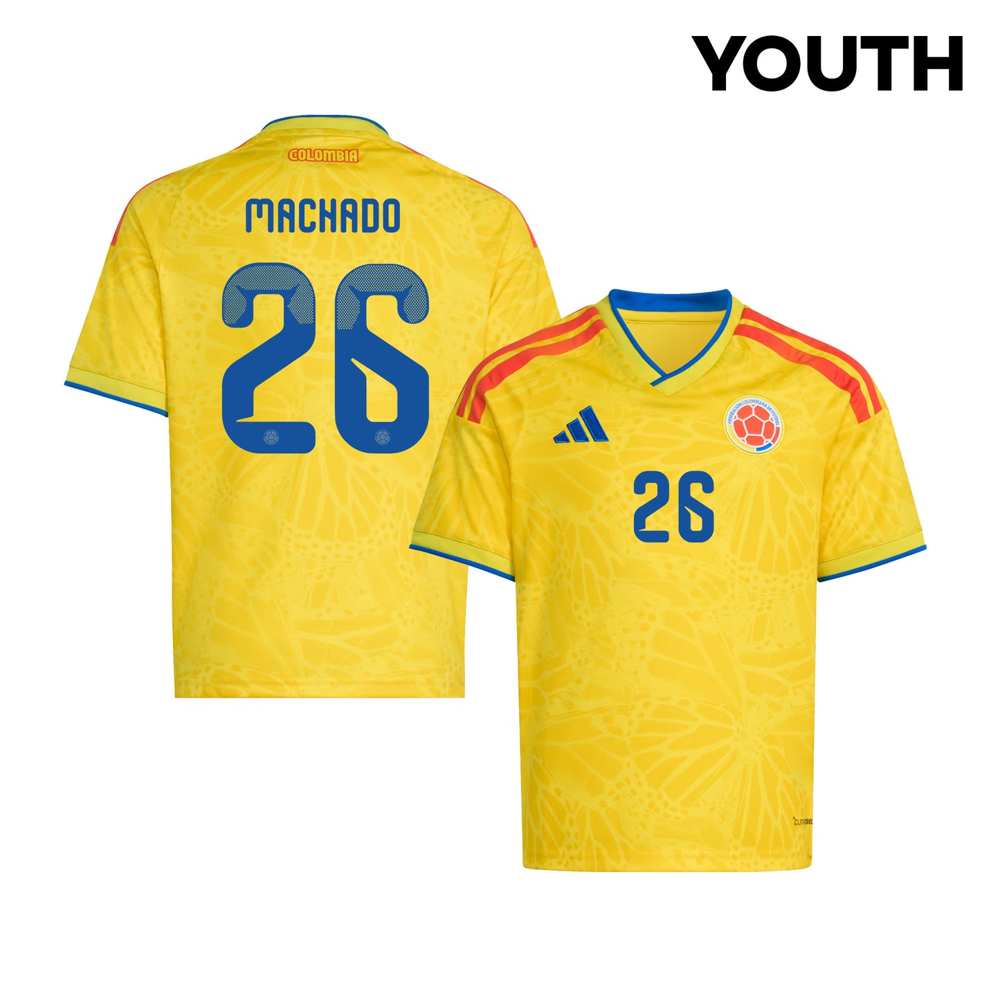 Deiver Machado 26 Youth Colombia National Team 2026 Home Jersey - Yellow