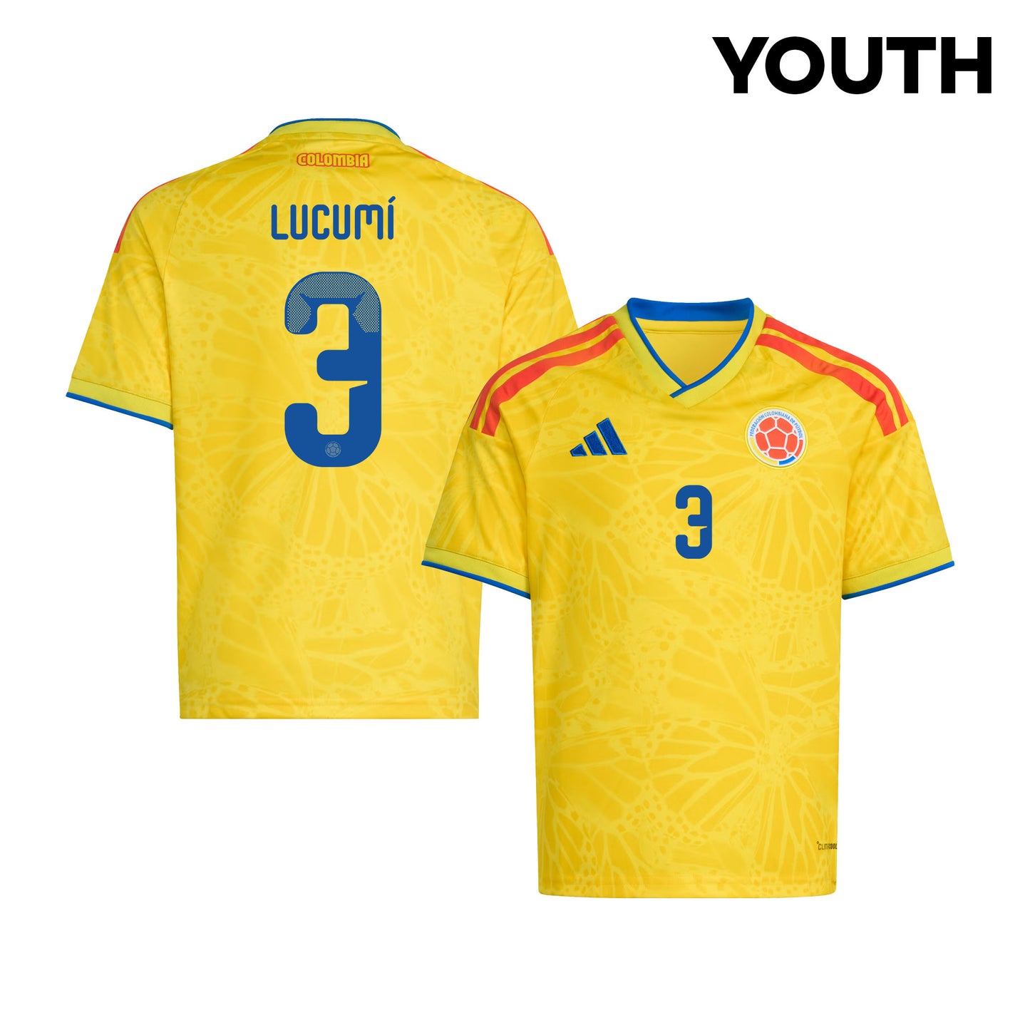 Jhon Lucumí 3 Youth Colombia National Team 2026 Home Jersey - Yellow