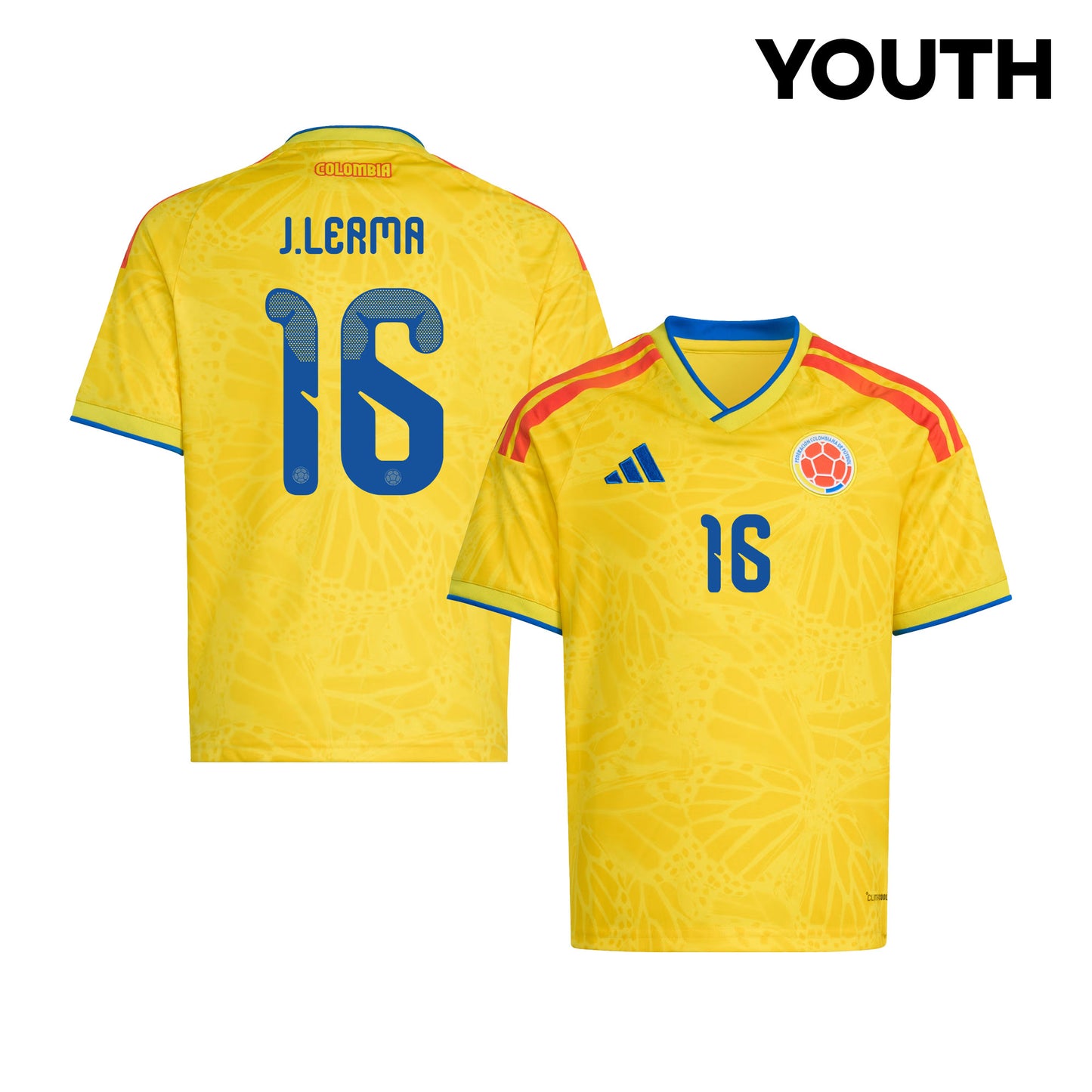 Jefferson Lerma 16 Youth Colombia National Team 2026 Home Jersey - Yellow
