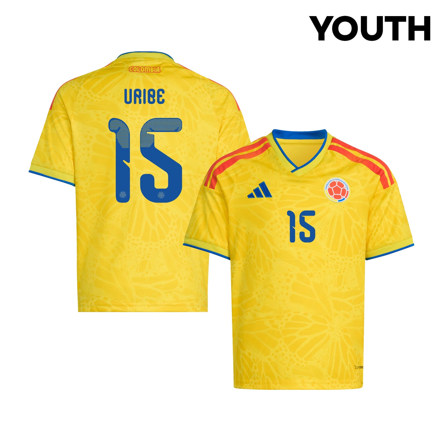 Mateus Uribe 15 Youth Colombia National Team 2026 Home Jersey - Yellow