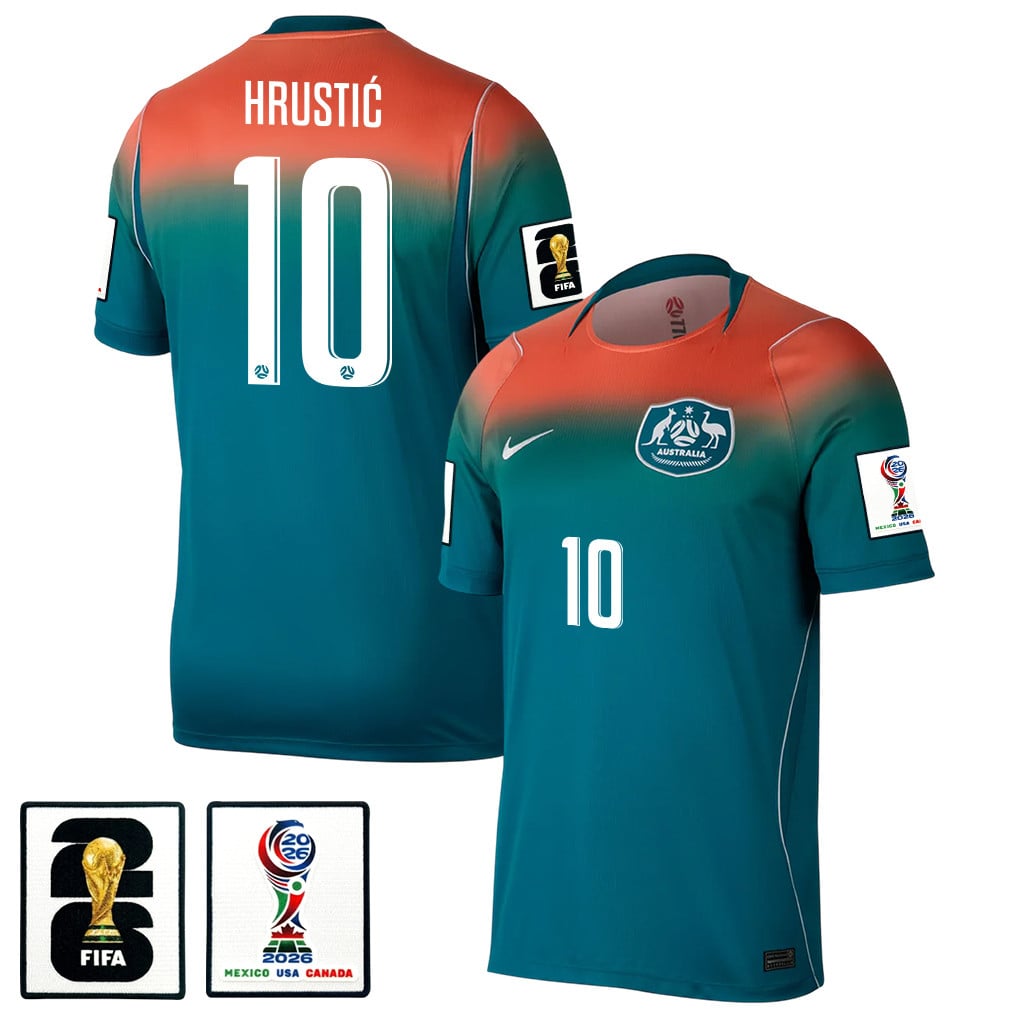 Ajdin Hrustić 10 Australia National Team 2026 Away Jersey - Teal, Men