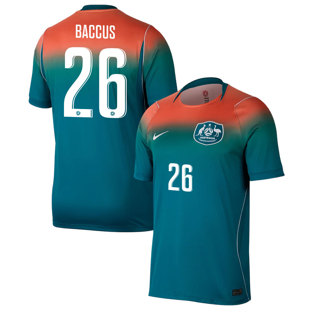 Keanu Baccus 26 Australia National Team 2026 Away Jersey - Teal, Men