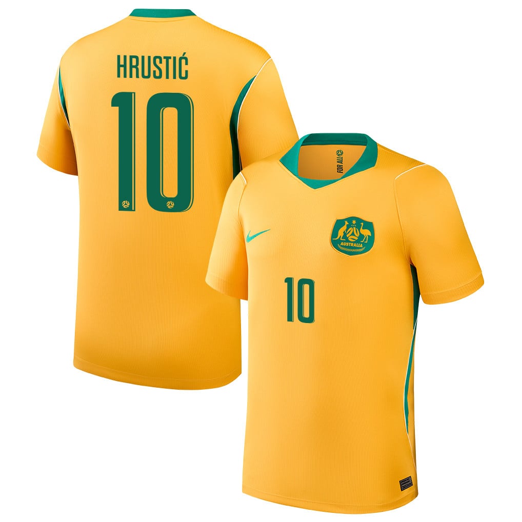 Ajdin Hrustić 10 Australia National Team 2026 Home Jersey - Yellow, Men
