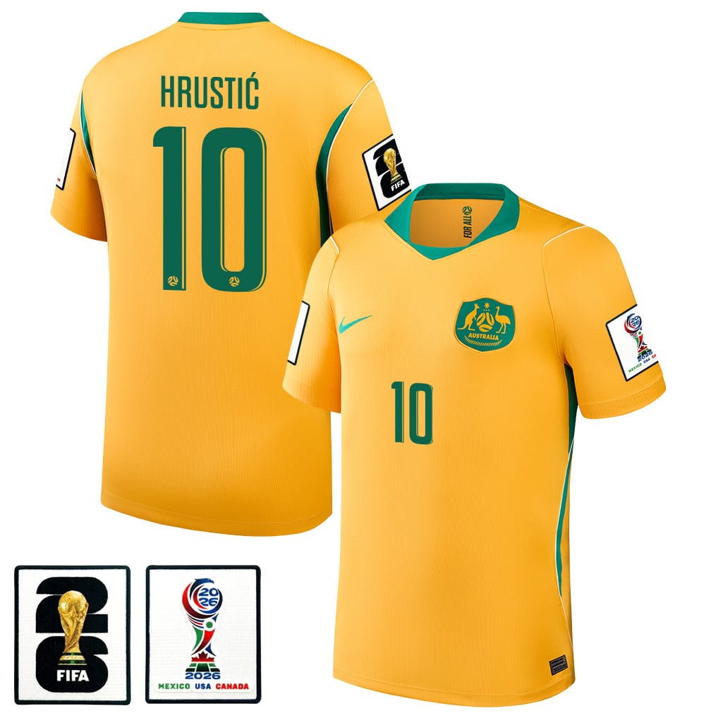 Ajdin Hrustić 10 Australia National Team 2026 Home Jersey - Yellow, Men