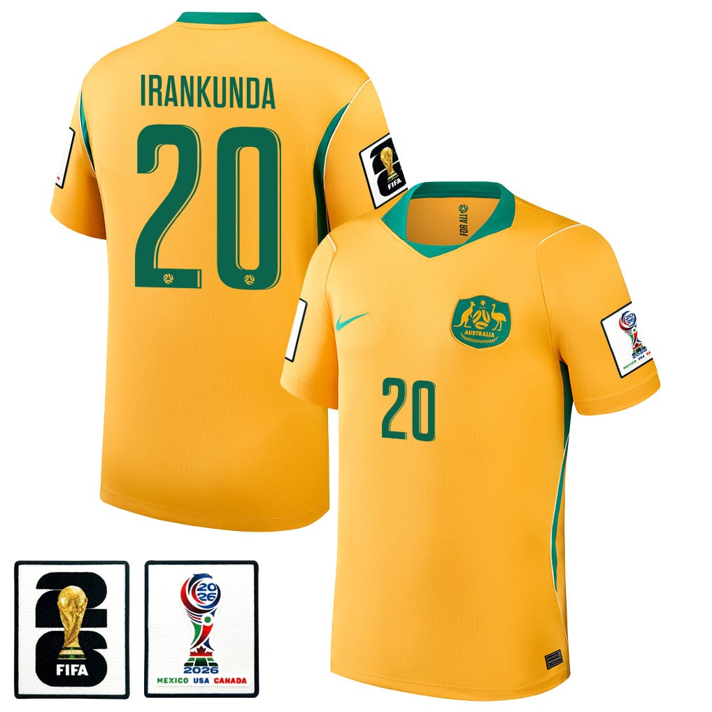 Nestory Irankunda 20 Australia National Team 2026 Home Jersey - Yellow, Men