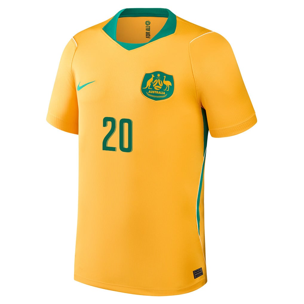 Nestory Irankunda 20 Australia National Team 2026 Home Jersey - Yellow, Men