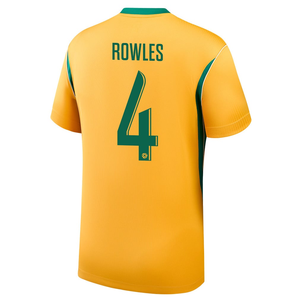 Kye Rowles 4 Australia National Team 2026 Home Jersey - Yellow, Men