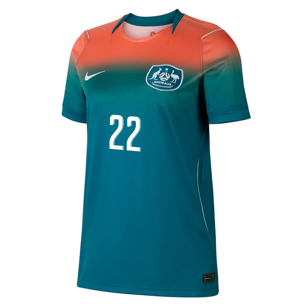 Jackson Irvine 22 Women's Australia National Team 2026 Away Jersey - Teal